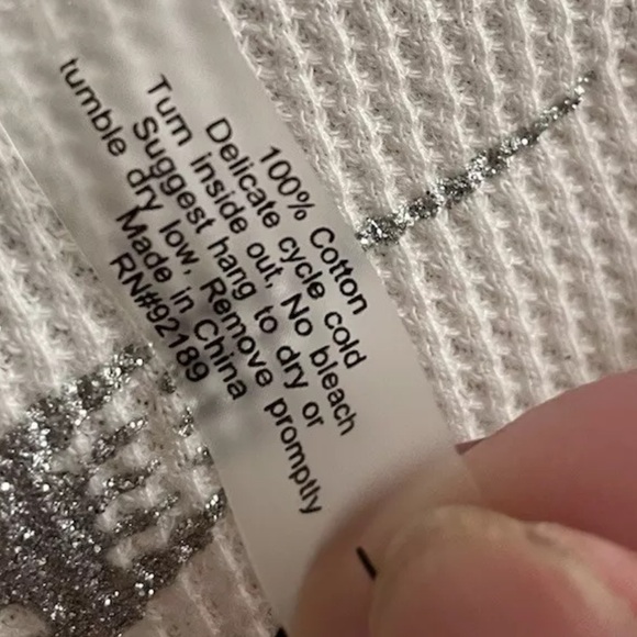 Twisted Heart Rhinestone Angel Wing Longsleeve Shirt Red Waffle Knit - Picture 5 of 6